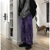Smoke Pattern Loose Wide-leg Straight-leg Pants